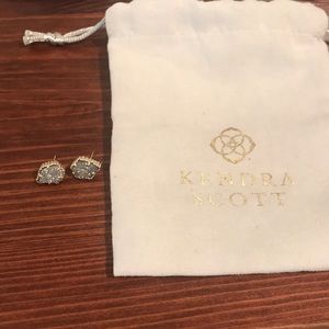 Kendra Scott gold and silver sparkly earrings